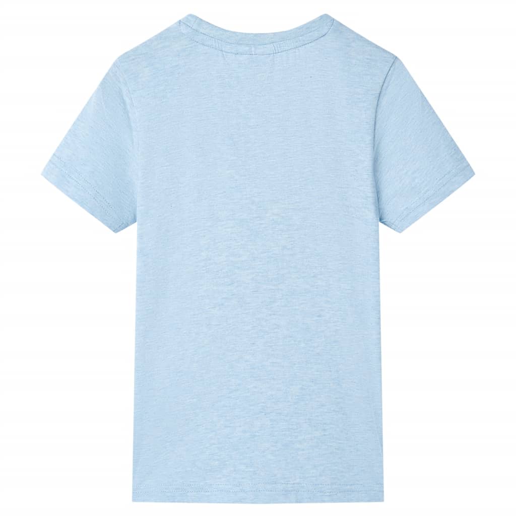 Koszulka dziecięca z krótkimi rękawami, jasnoniebieski melanż, 92