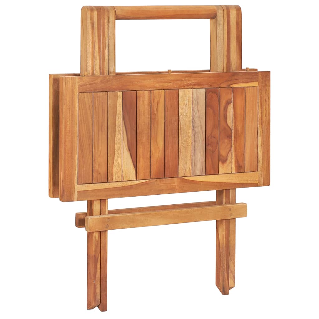 vidaXL 3-cz. zestaw mebli bistro, jasnozielone poduszki, drewno tekowe