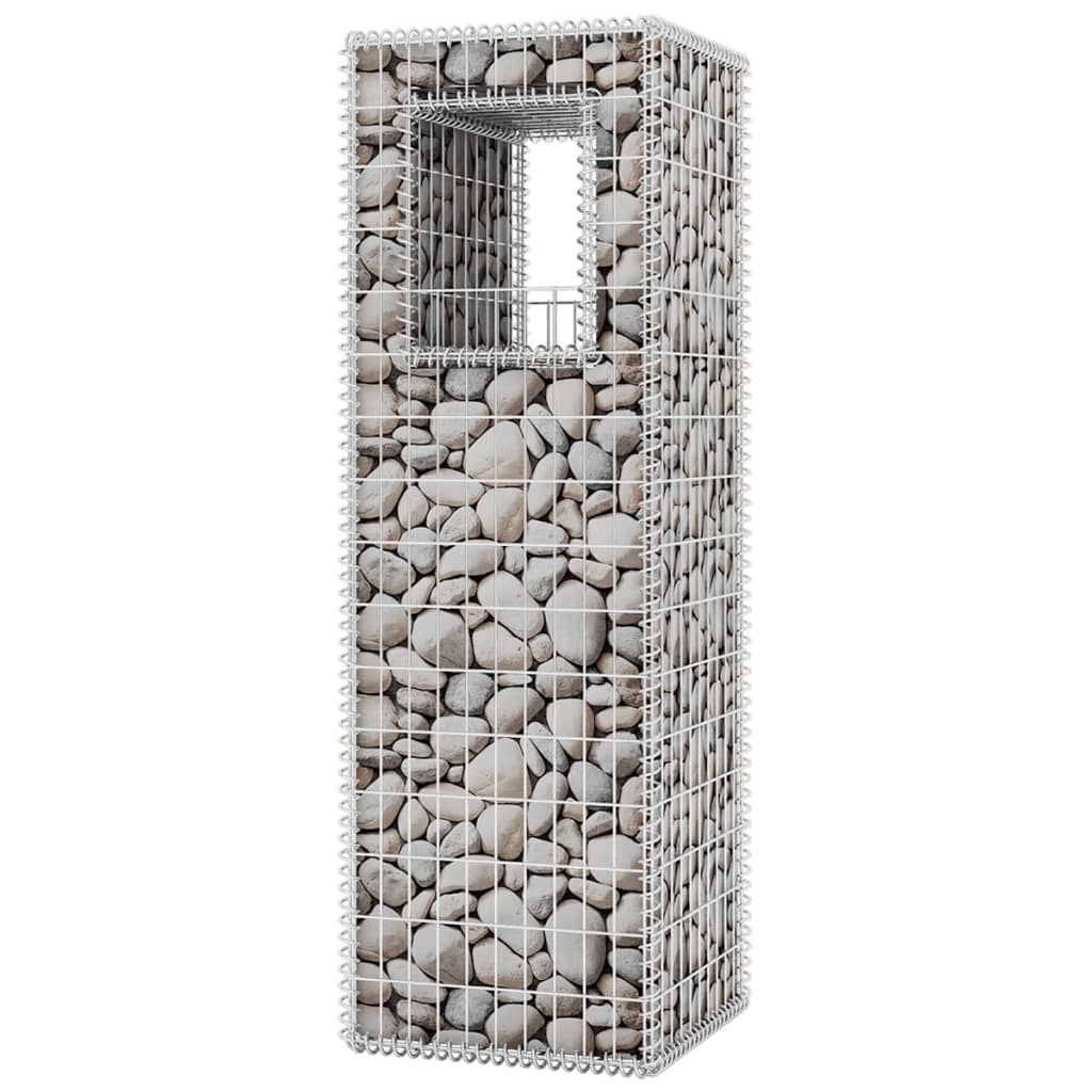 vidaXL Kosze gabionowe kolumny - donice, 2 szt., 50x50x160 cm