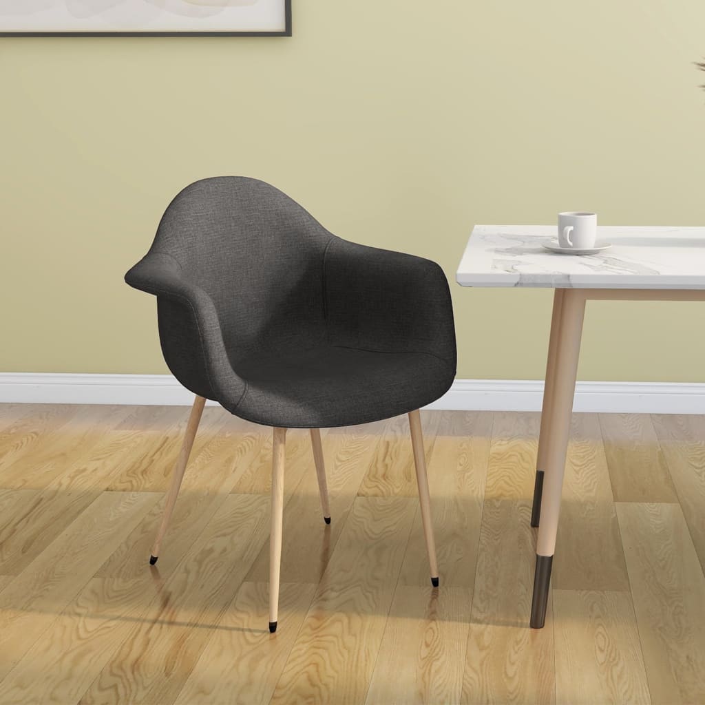 vidaXL Krzesło stołowe, ciemnoszare, tapicerowane tkaniną