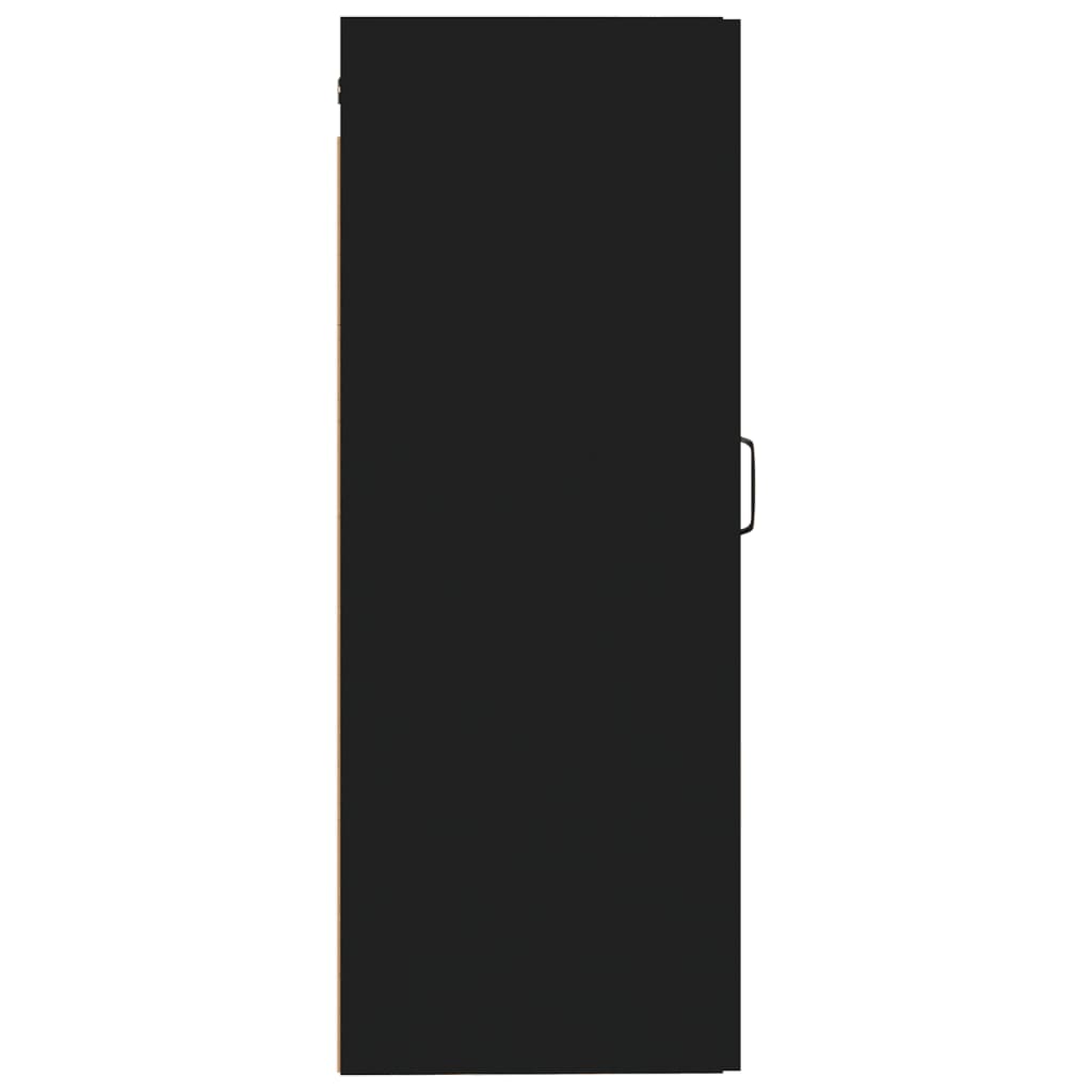vidaXL Szafka wisząca, czarna, 35x34x90 cm, materiał drewnopochodny