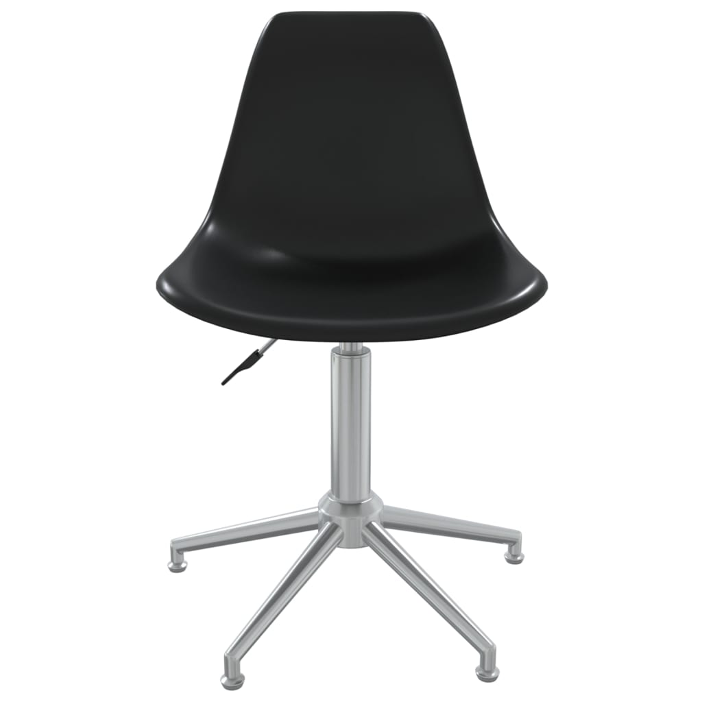 vidaXL Obrotowe krzesła stołowe, 2 szt., czarne, PP