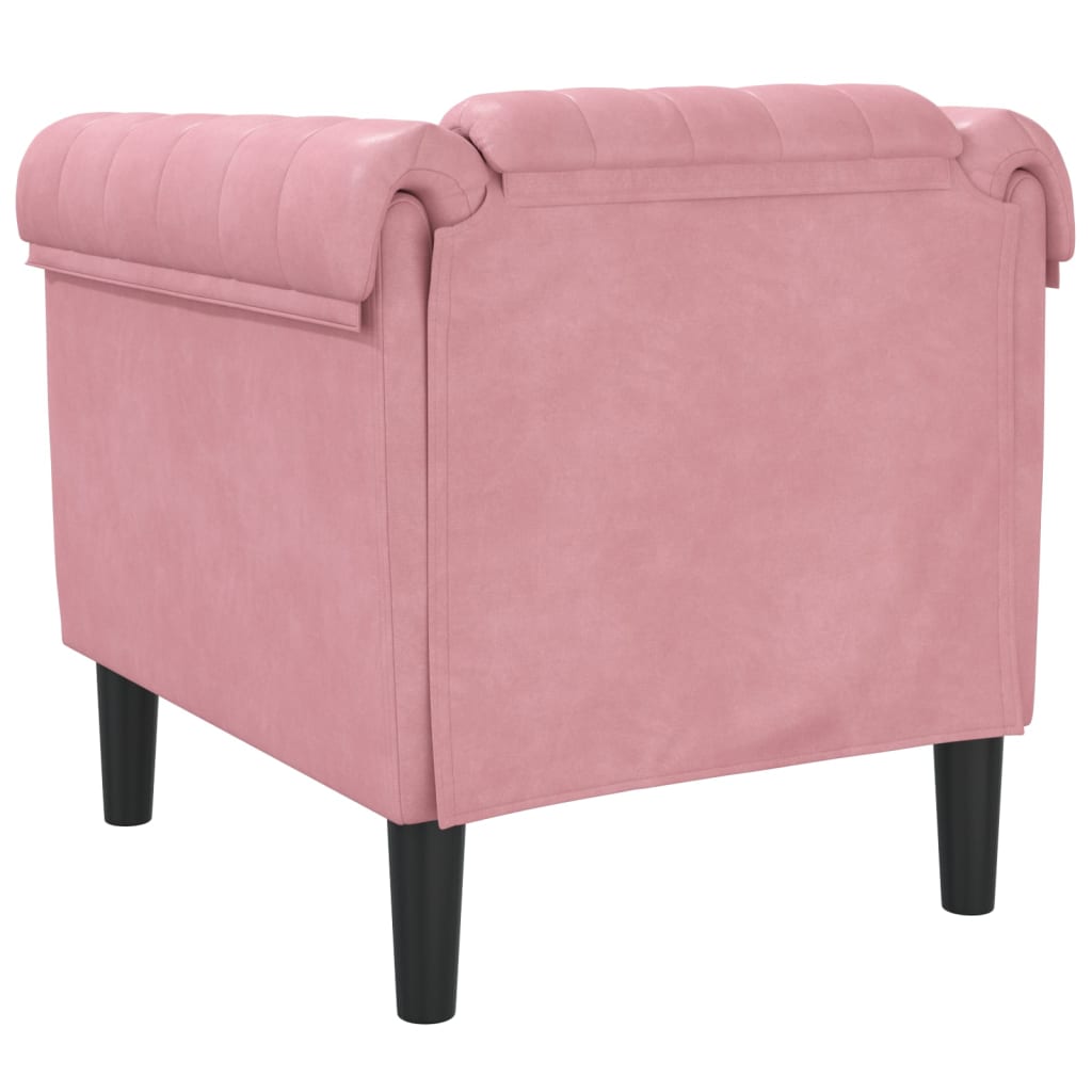 vidaXL Fotel, różowy, tapicerowany aksamitem