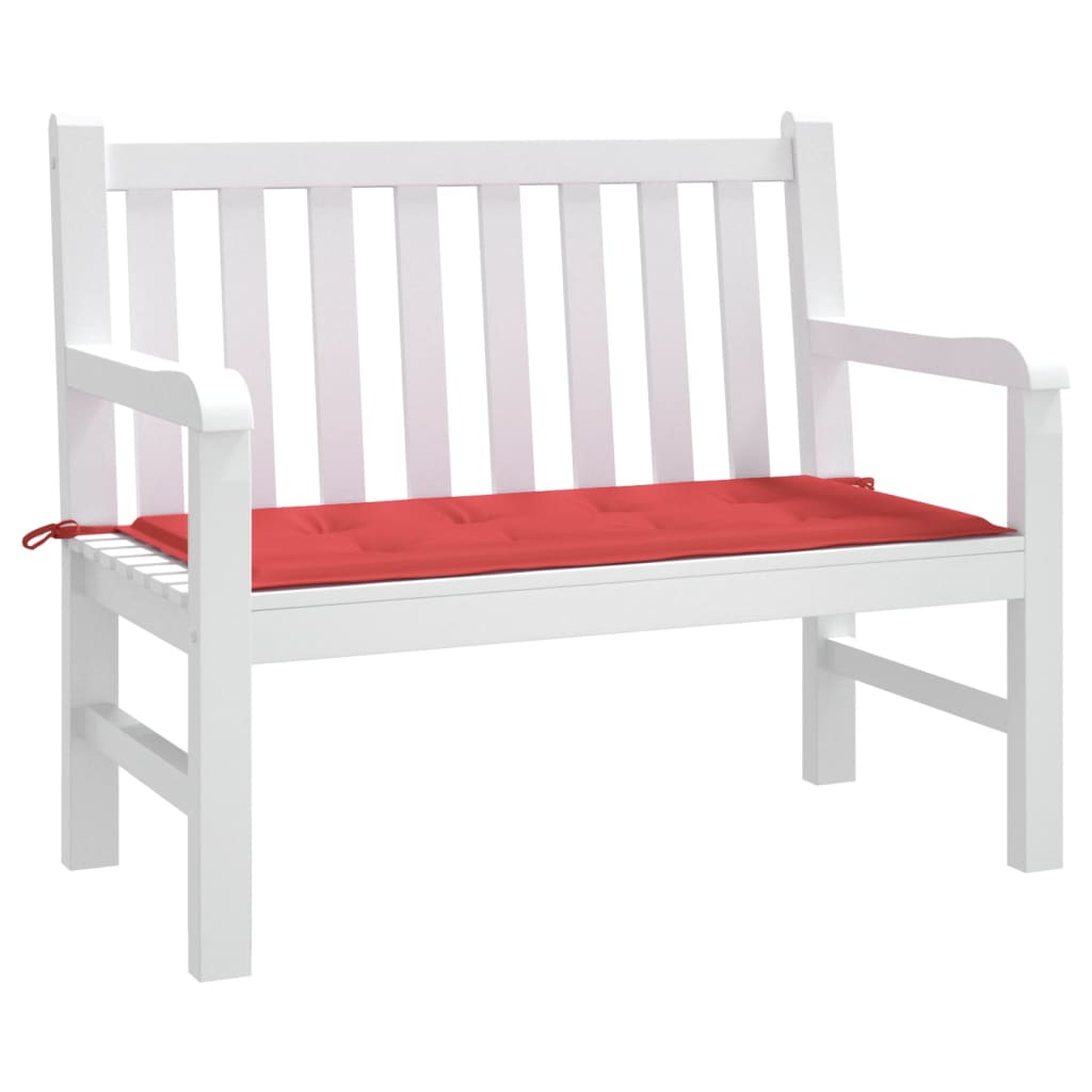 vidaXL Poduszka na ławkę ogrodową, czerwona, 120x50x3 cm, tkanina