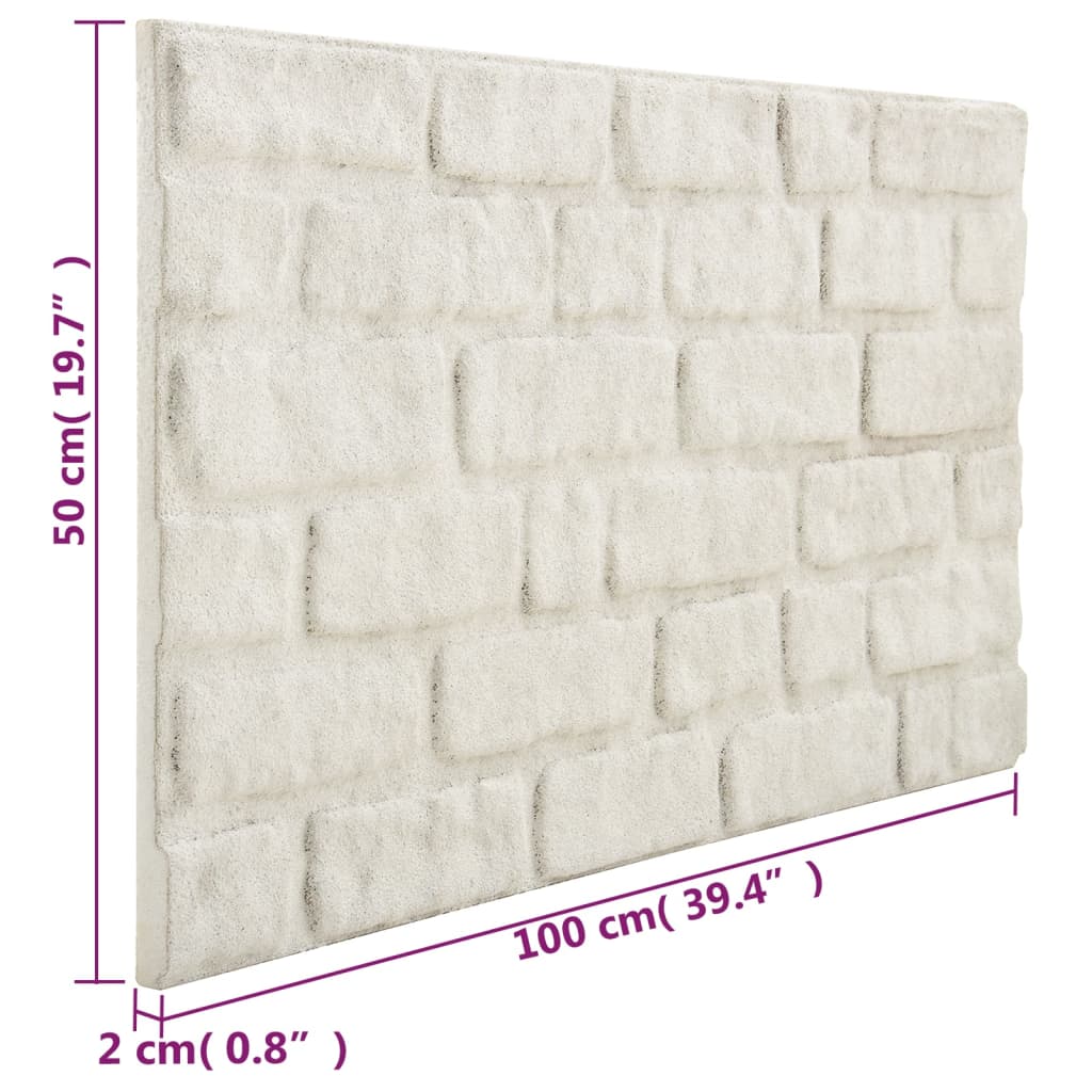 vidaXL Panele ścienne 3D, wzór białej cegły, 10 szt., EPS