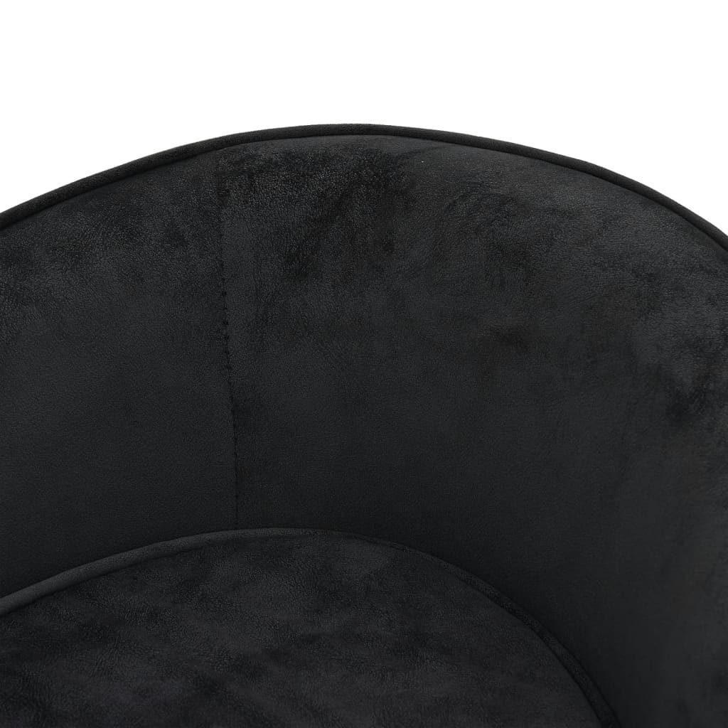 vidaXL Sofa dla psa, czarna, 69x49x40 cm, pluszowa