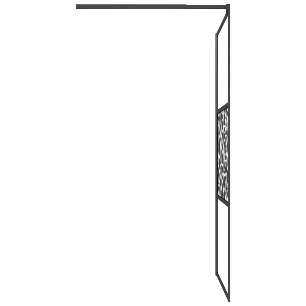 vidaXL Ścianka prysznicowa, 100x195cm, szkło ESG, wzór kamieni, czarny
