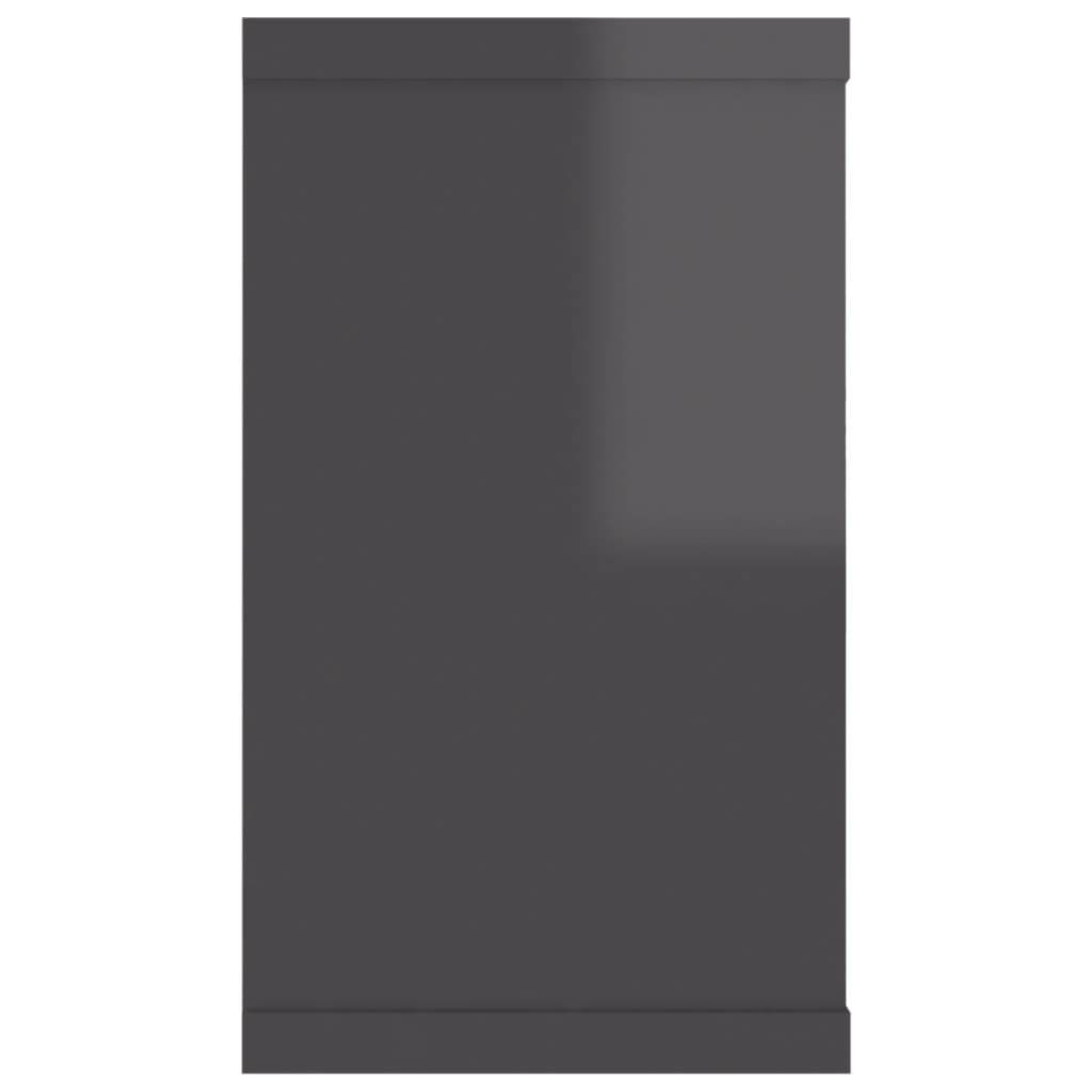 vidaXL Półki ścienne kostki, 4 szt., szare z połyskiem, 80x15x26,5 cm