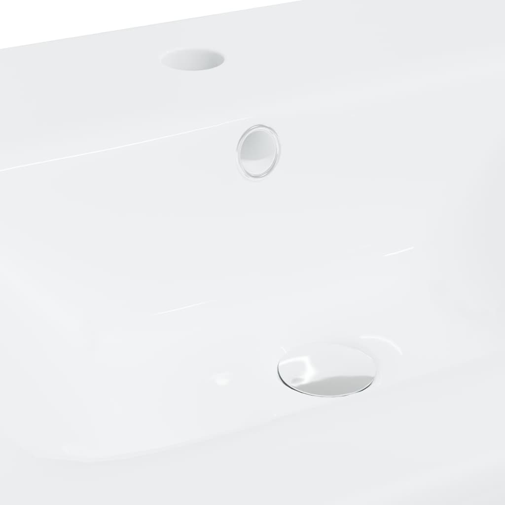 vidaXL Umywalka wpuszczana z baterią, 42x39x18 cm, ceramiczna, biała