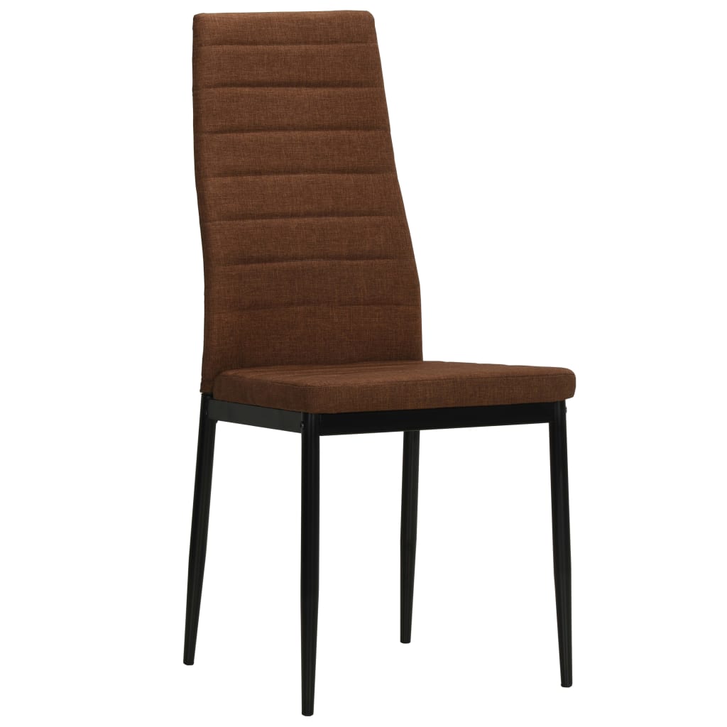 vidaXL Krzesła stołowe, 6 szt., brązowe, tkanina