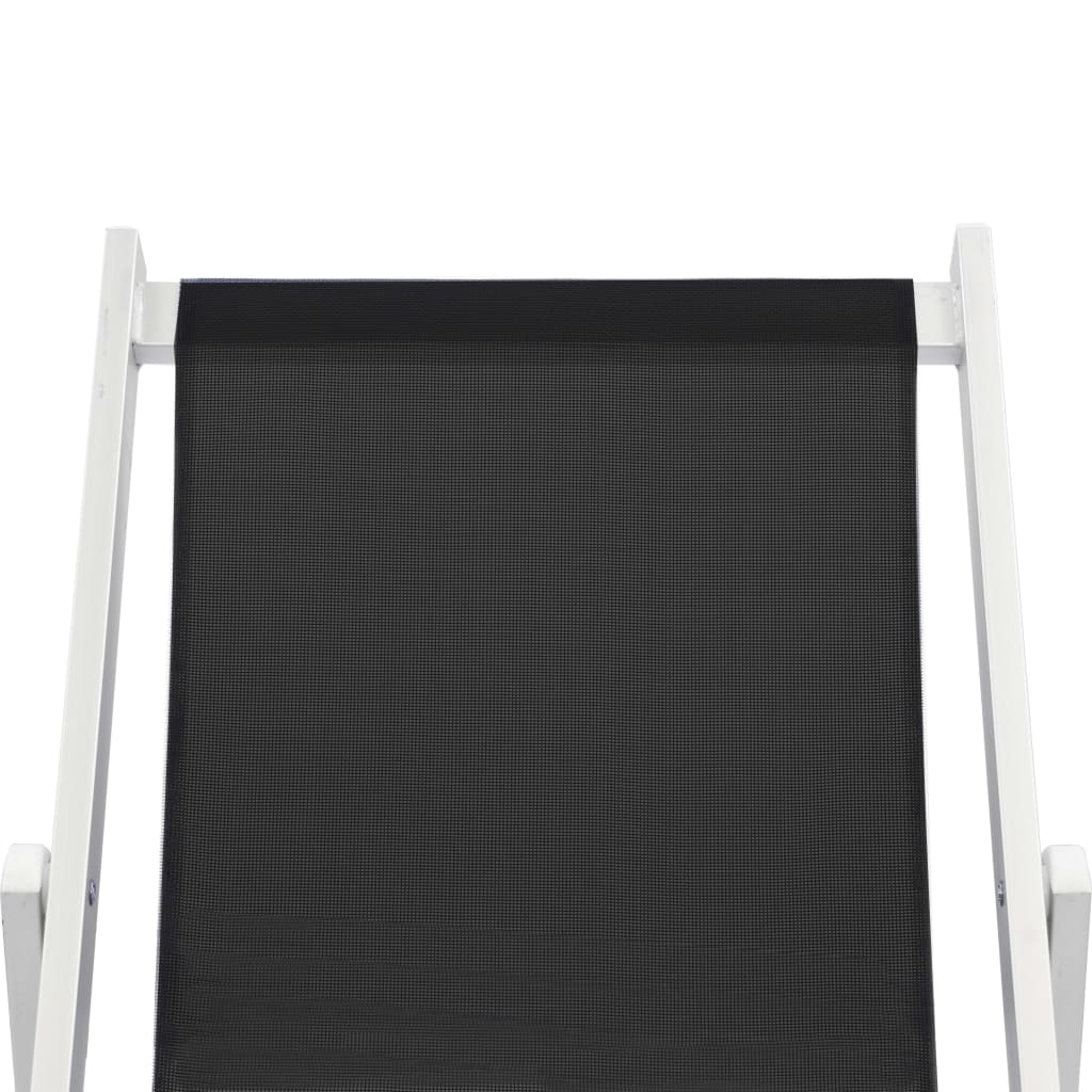 vidaXL Składane krzesła plażowe, 2 szt., aluminium i textilene, czarne