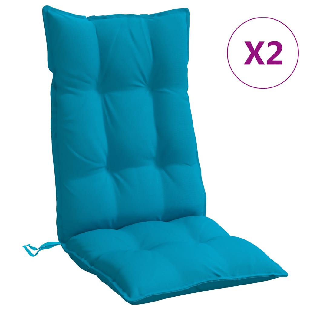 vidaXL Poduszki na krzesła z wysokim oparciem, 2 szt., jasnoniebieskie
