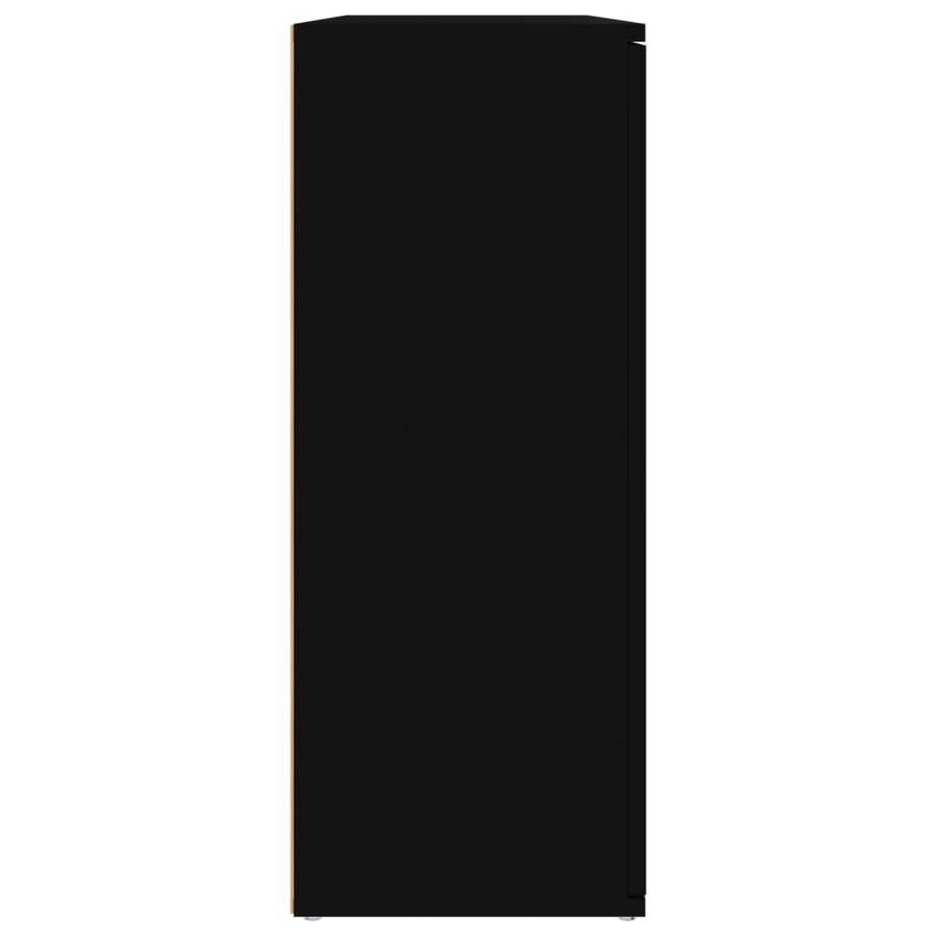 vidaXL Szafka, czarna, 91x29,5x75 cm, materiał drewnopochodny