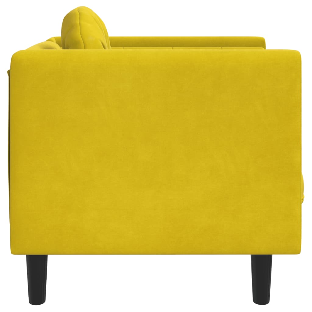 vidaXL Fotel z poduszkami, żółty, aksamit