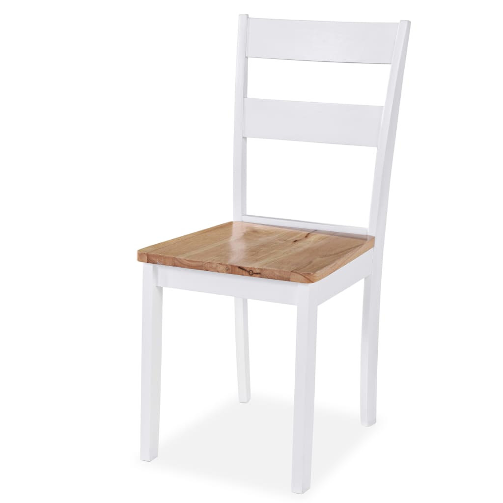 vidaXL Krzesła stołowe, 6 szt., białe, lite drewno kauczukowe