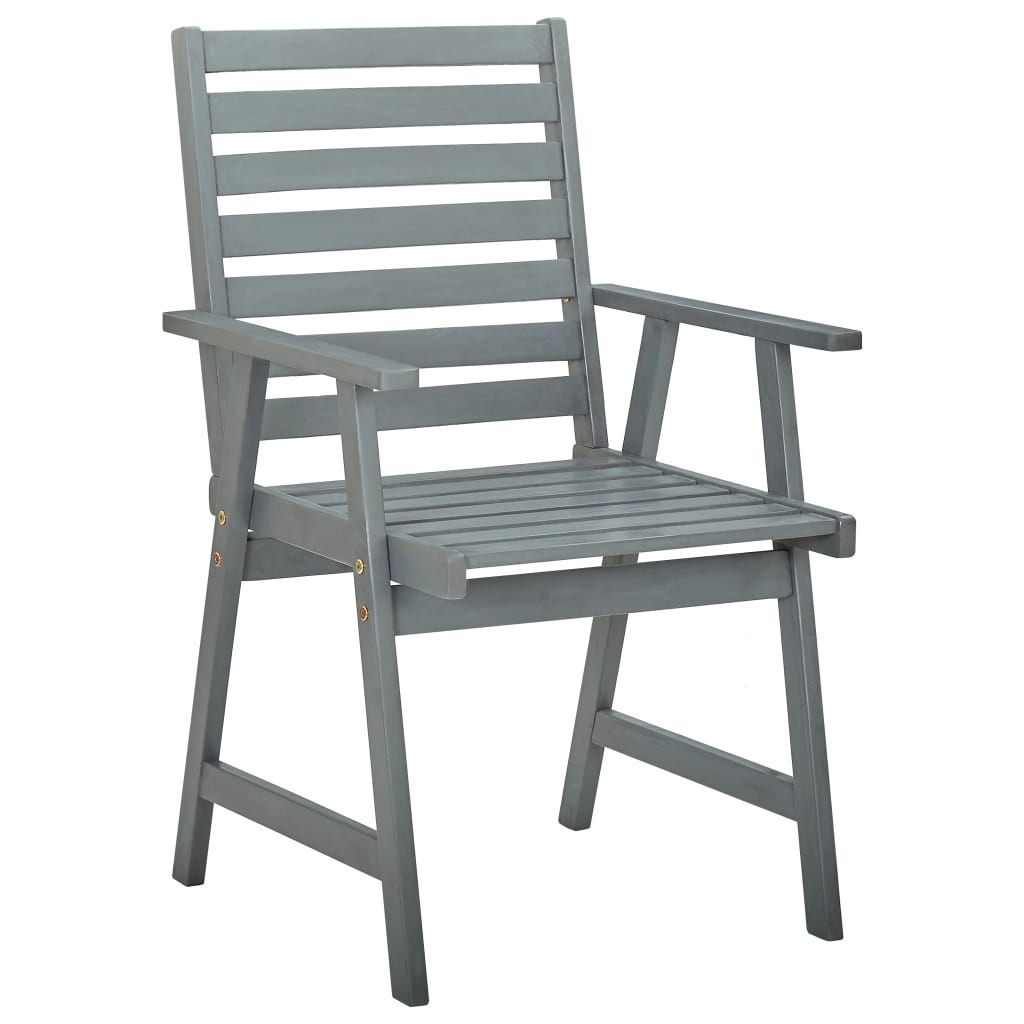 vidaXL Ogrodowe krzesła stołowe, 4 szt., szare, lite drewno akacjowe