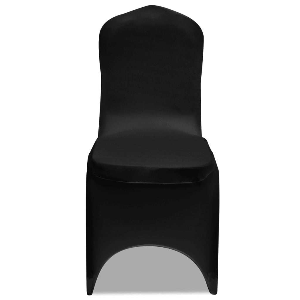 vidaXL Czarne elastyczne pokrowce na krzesła, 6 sztuk