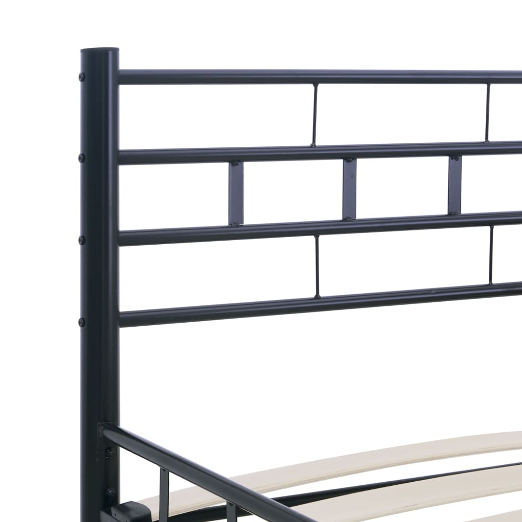 vidaXL Rama łóżka, czarna, stalowa, 200 x 200 cm