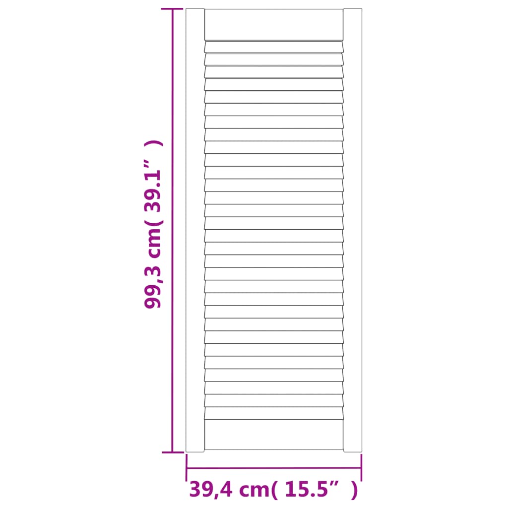 vidaXL Drzwi żaluzjowe do szafki, białe, 99,3x39,4 cm, sosnowe