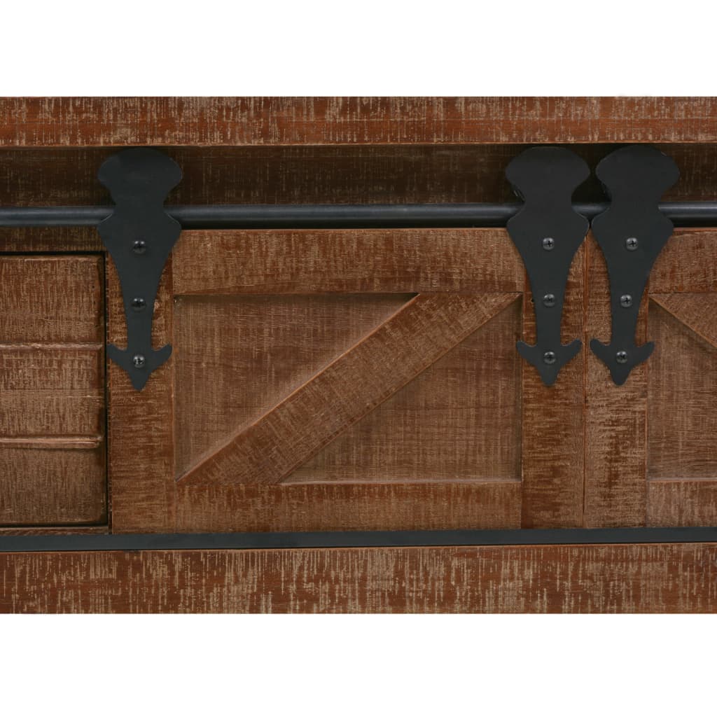 vidaXL Stolik konsola, lite drewno jodłowe, 131x35,5x75 cm, brązowy