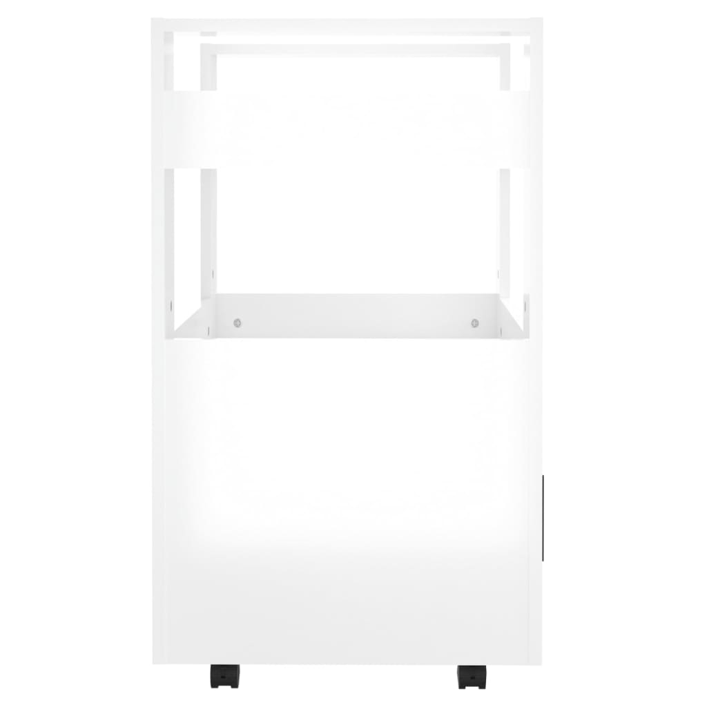 vidaXL Wózek kuchenny, biały z połyskiem, 60x45x80 cm