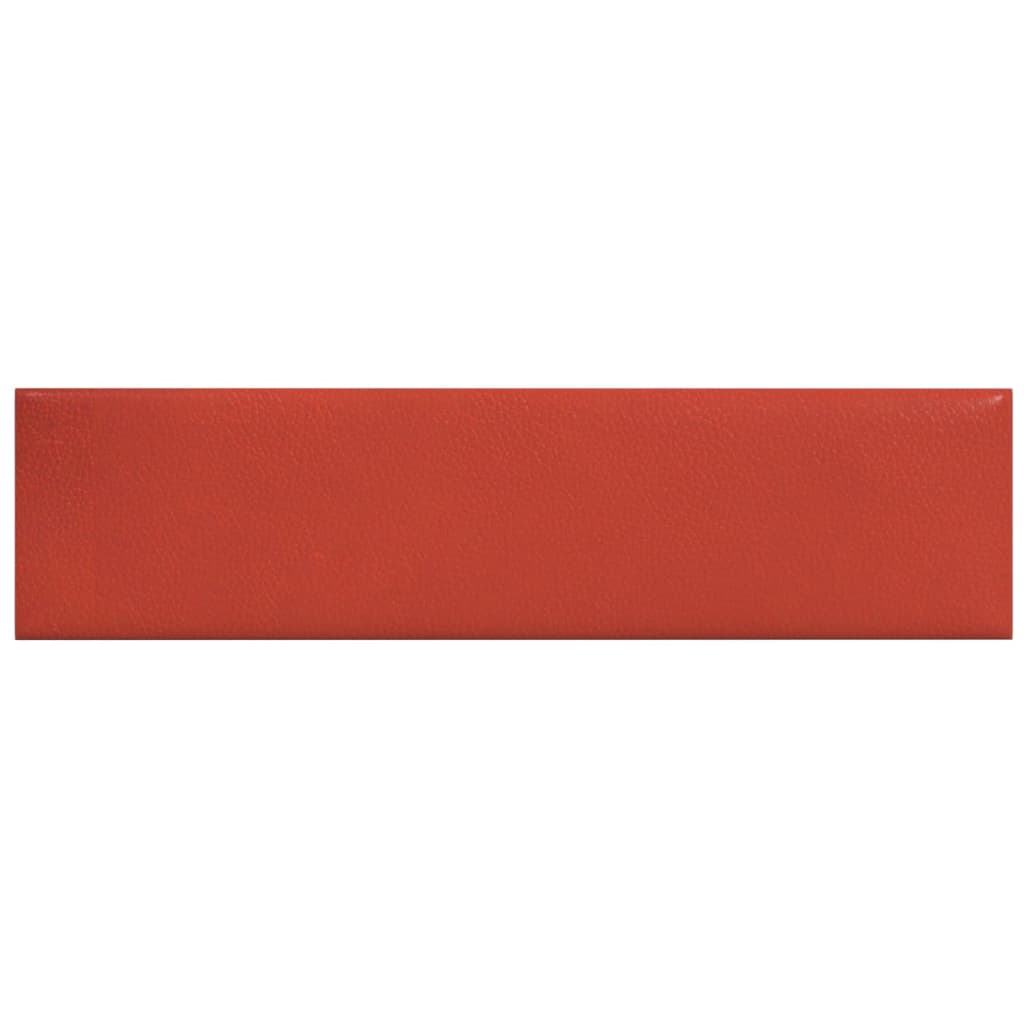 vidaXL Panele ścienne, 12 szt., czerwone, 60x15 cm, sztuczna skóra