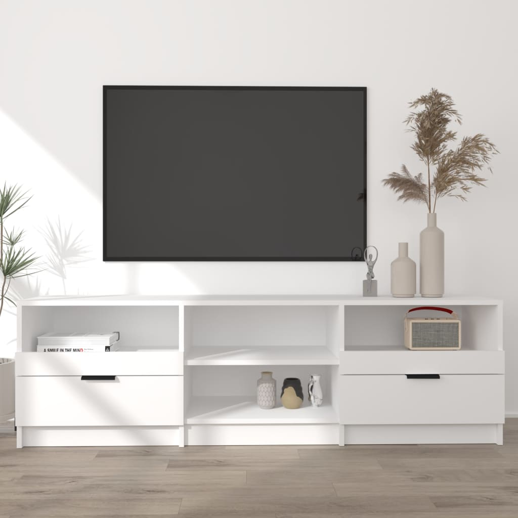vidaXL Szafka pod TV, biała, 150x33,5x45 cm, materiał drewnopochodny