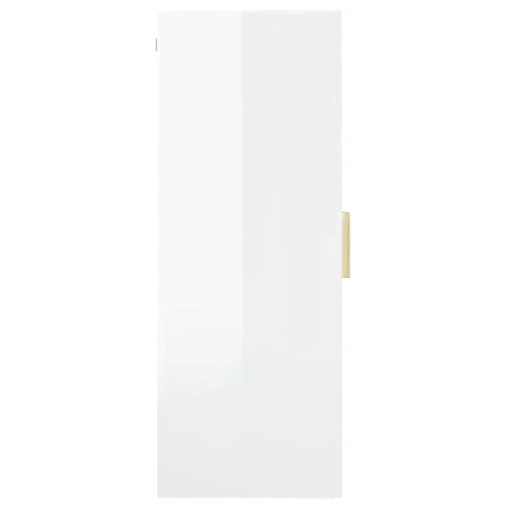 vidaXL Szafka wisząca, biała o wysokim połysku, 69,5x34x90 cm