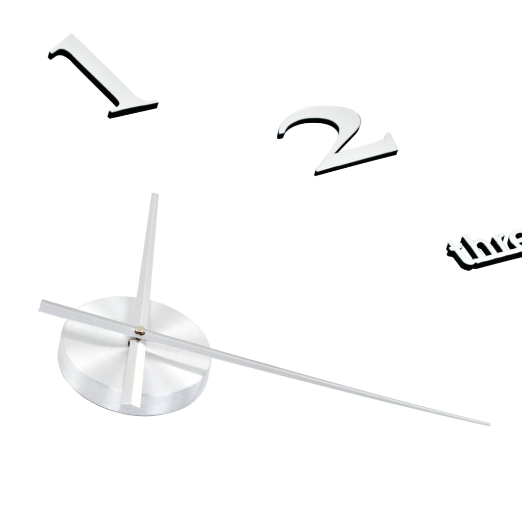 vidaXL Zegar ścienny 3D, nowoczesny design, 100 cm, XXL, srebrny