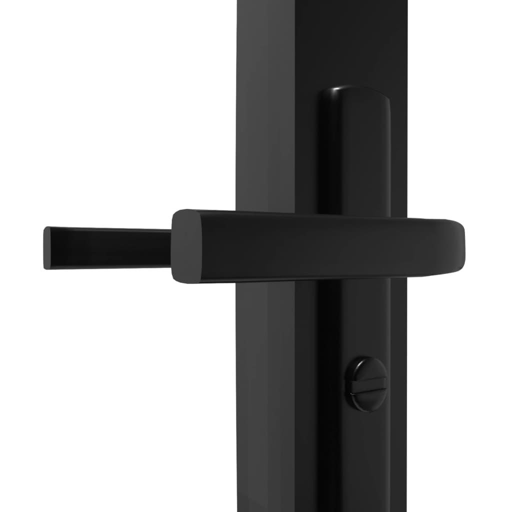 vidaXL Drzwi wewnętrzne, szkło ESG i aluminium, 93x201,5 cm, czarne