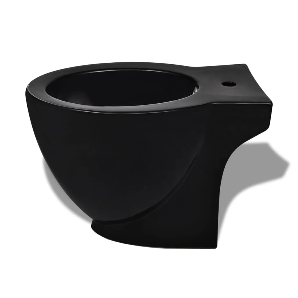 vidaXL Toaleta ceramiczna z bidetem, czarna