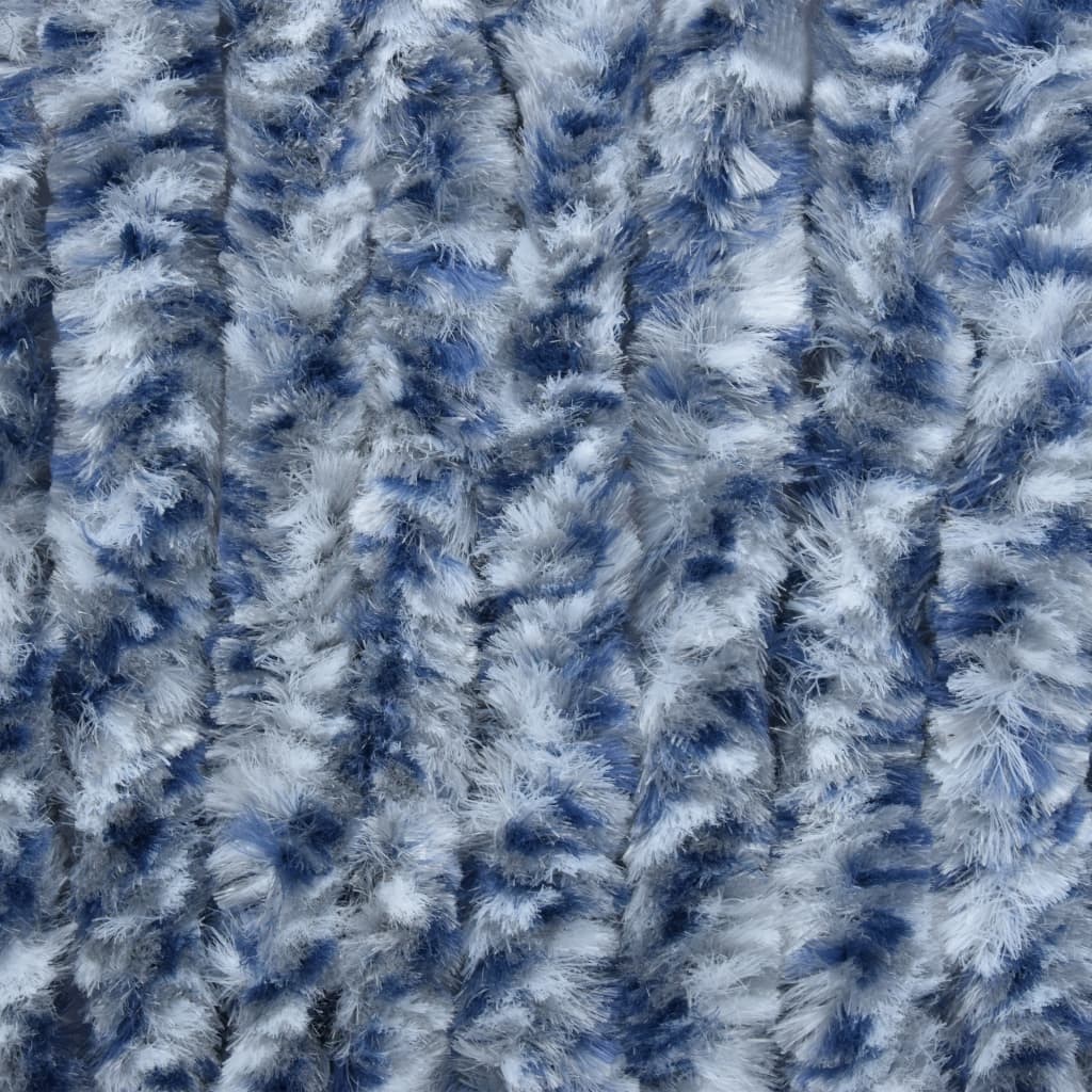 vidaXL Zasłona na owady, niebieski, szarość i biel, 100x220 cm, szenil
