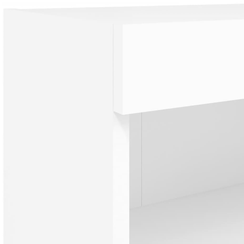vidaXL 8-cz. zestaw ściennych szafek TV z oświetleniem LED, biały