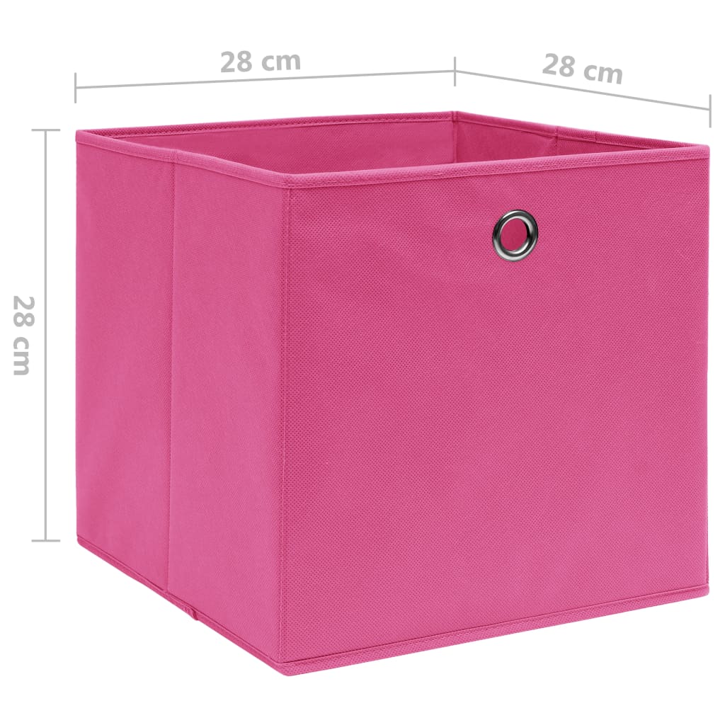 vidaXL Pudełka z włókniny, 10 szt., 28x28x28 cm, różowe