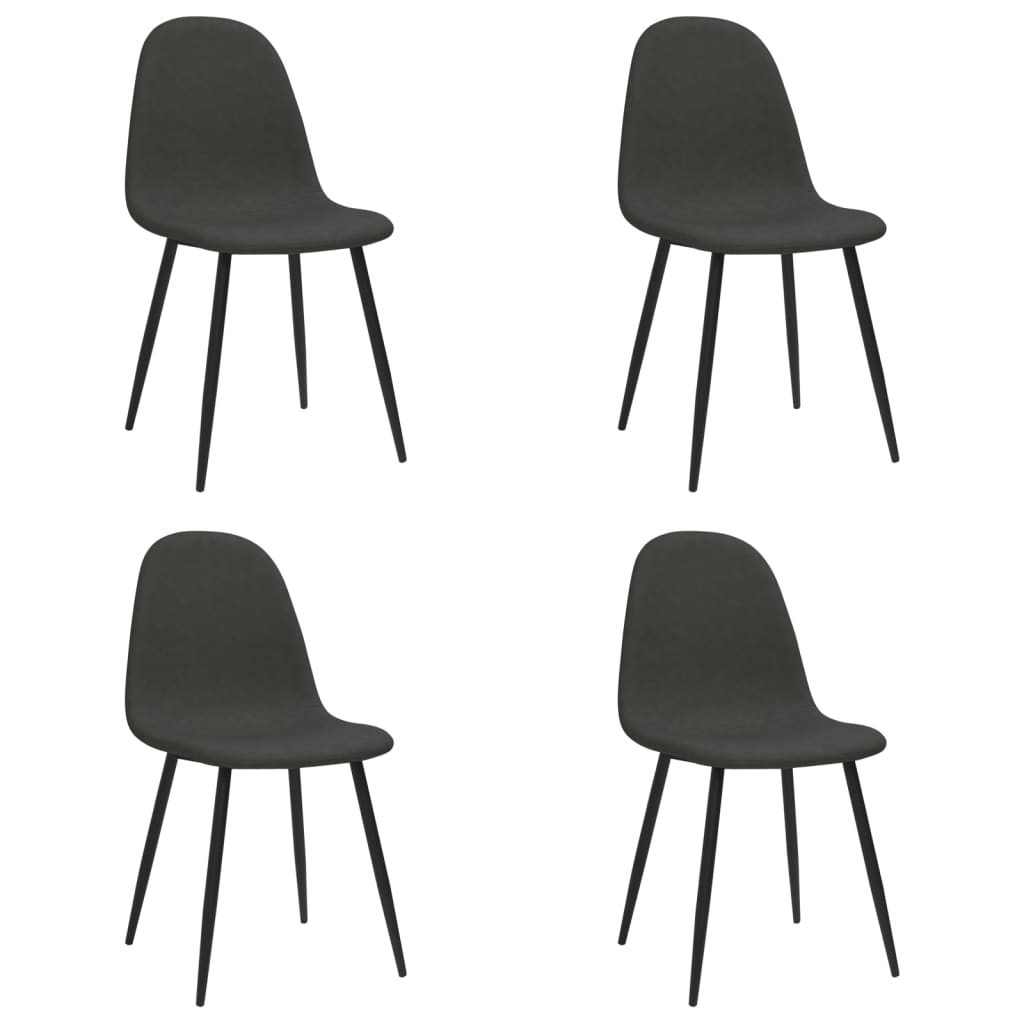 vidaXL Krzesła stołowe, 4 szt., 45x53,5x83 cm, czarne, ekoskóra