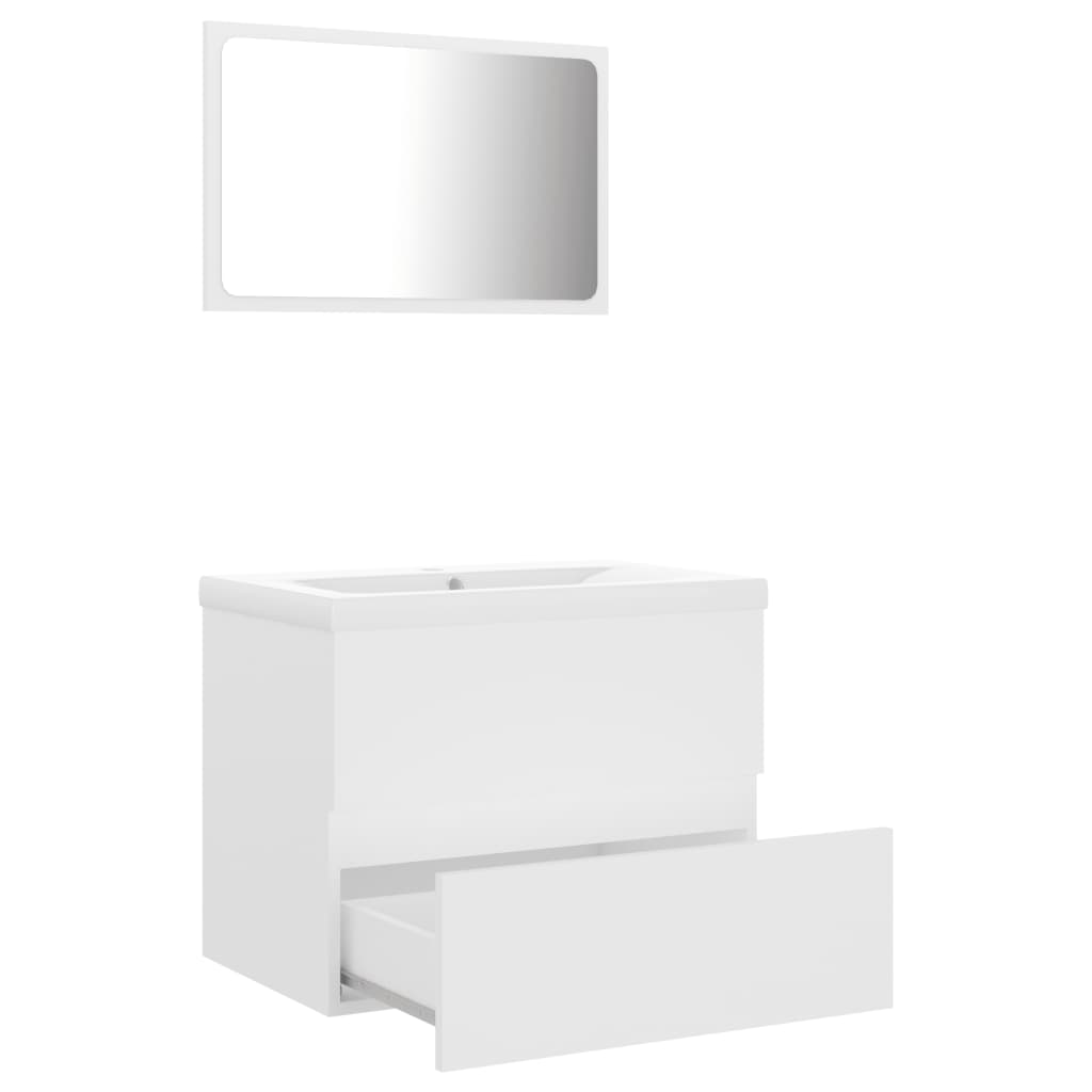 vidaXL Zestaw mebli łazienkowych, biały, materiał drewnopochodny