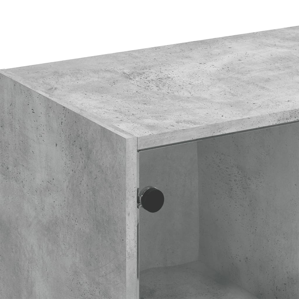 vidaXL Biblioteczka z drzwiczkami, szarość betonu, 136x37x109 cm