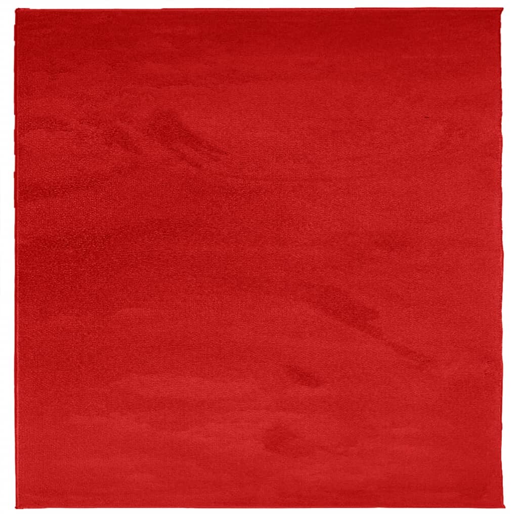 vidaXL Dywan OVIEDO z krótkim włosiem, czerwony, 240x240 cm