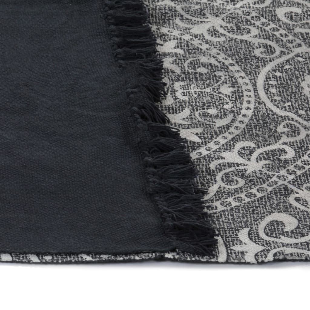 vidaXL Dywan typu kilim, bawełna, 160 x 230 cm, szary ze wzorem