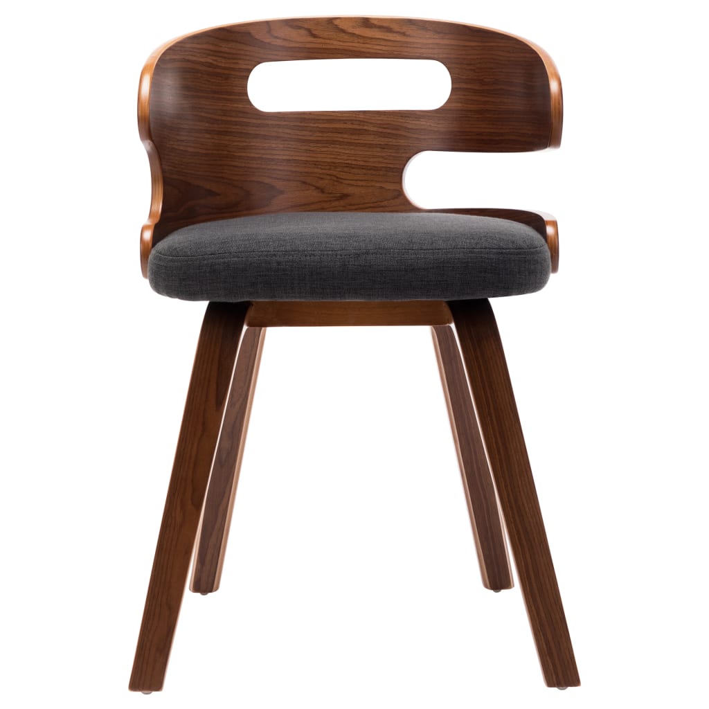vidaXL Krzesła stołowe, 2 szt., ciemnoszare, gięte drewno i tkanina