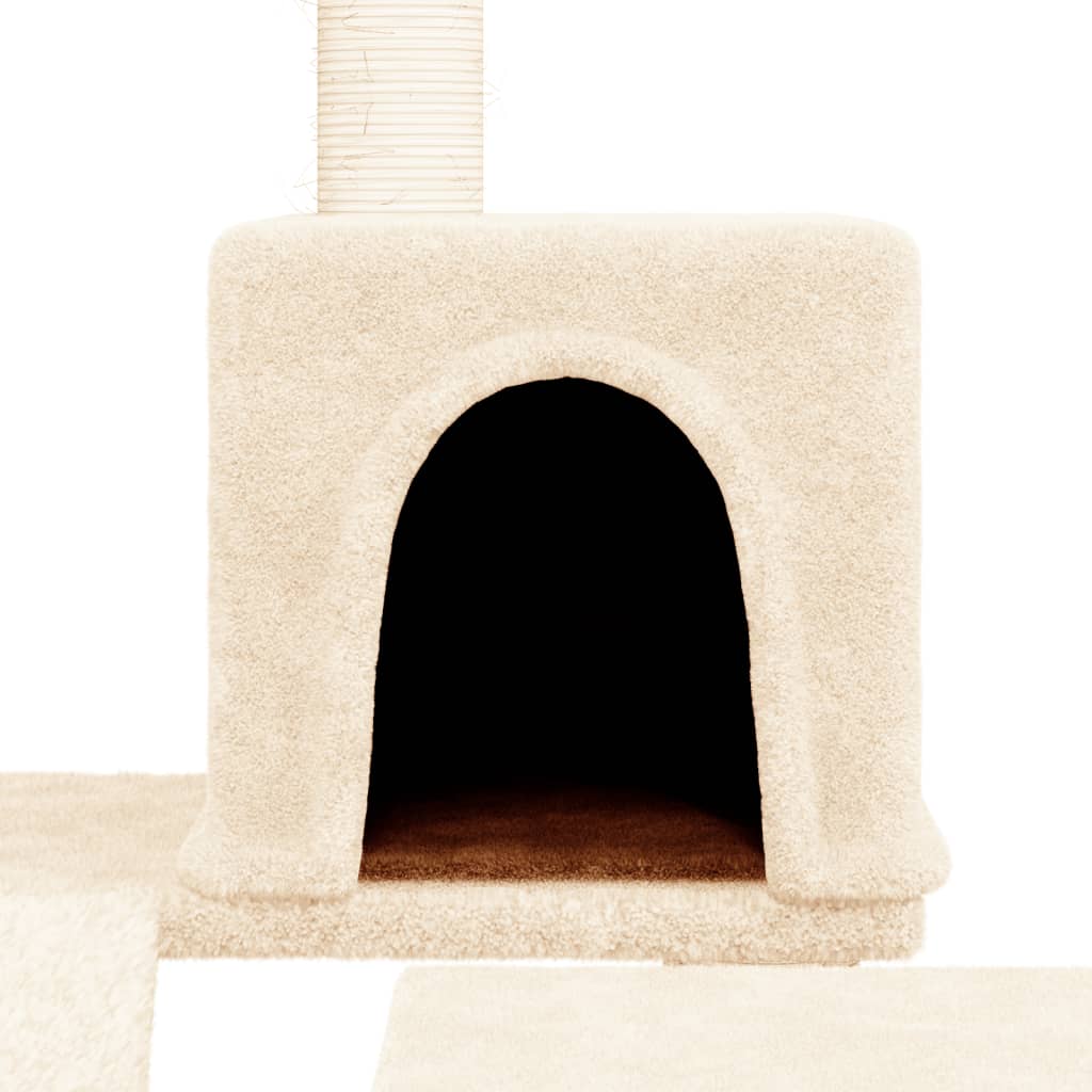 vidaXL Drapak dla kota z sizalowymi słupkami, kremowy, 82 cm