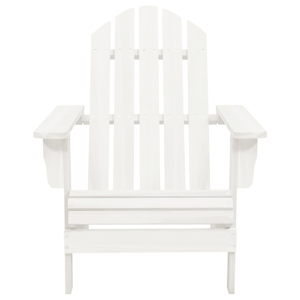 vidaXL Krzesło ogrodowe Adirondack ze stolikiem, jodłowe, białe