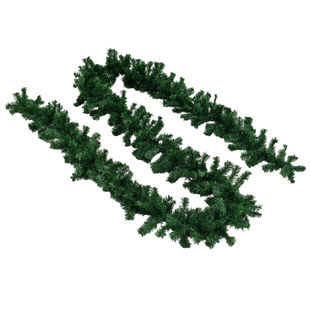 vidaXL Girlandy świąteczne, 4 szt., zielone, 270 cm, PVC