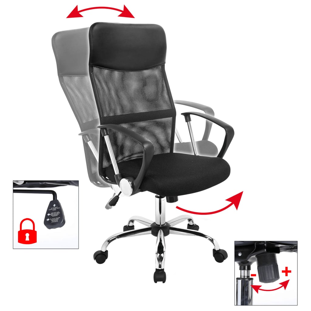 HI Fotel biurowy, czarny, stalowy