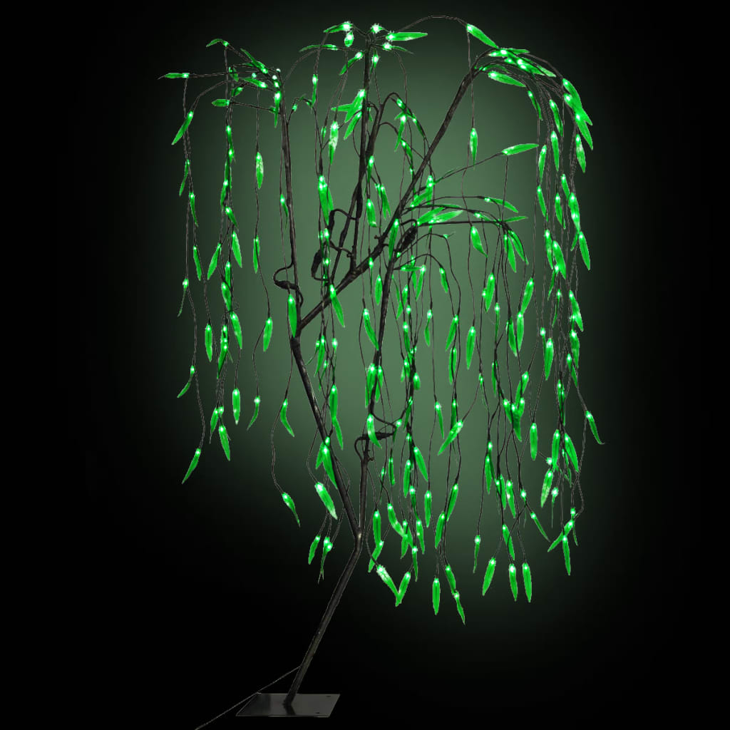 vidaXL Drzewko z lampkami LED, zielone światło, wierzba, 150 cm