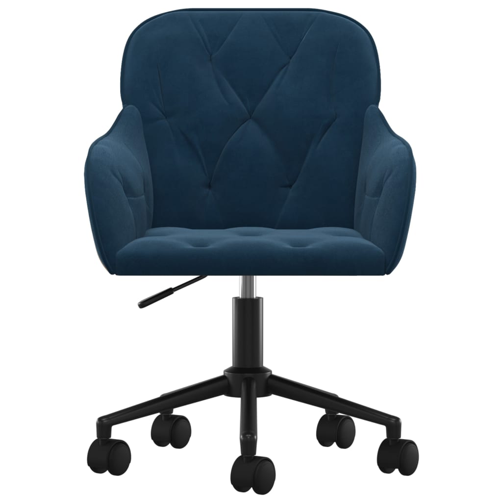 vidaXL Obrotowe krzesło biurowe, niebieskie, aksamitne