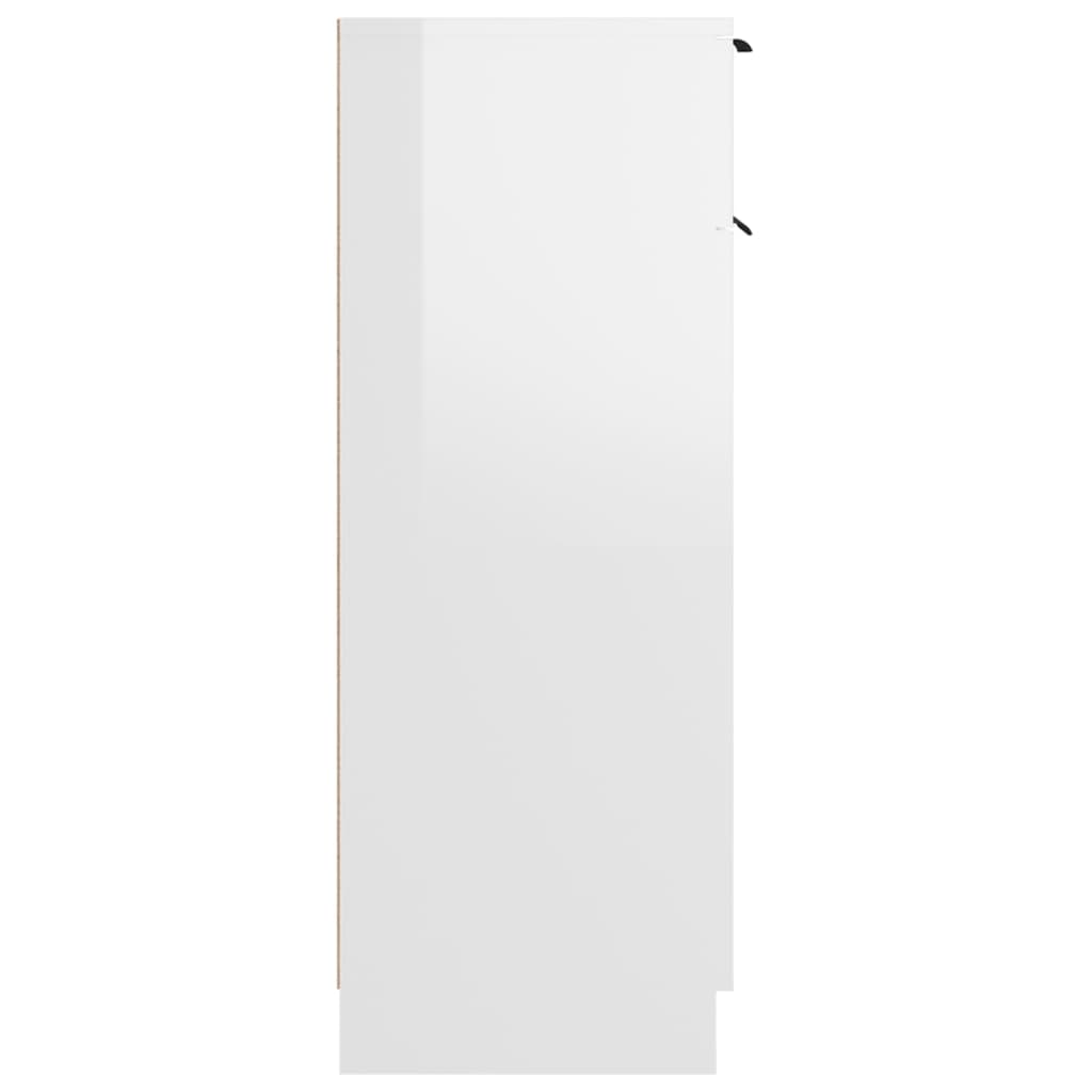 vidaXL Szafka łazienkowa, biała o wysokim połysku, 32x34x90 cm