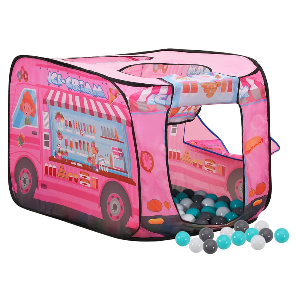 vidaXL Namiot do zabawy z 250 piłeczkami, różowy, 70x112x70 cm
