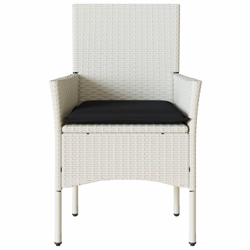 vidaXL Krzesła ogrodowe z poduszkami, 2 szt., białe, polirattan
