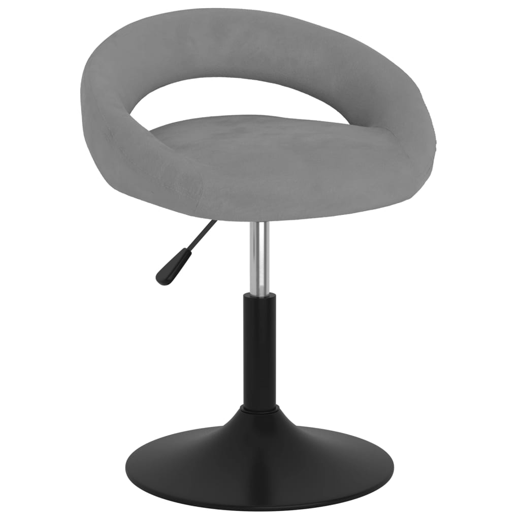 vidaXL Obrotowe krzesła stołowe, 6 szt., szare, obite aksamitem